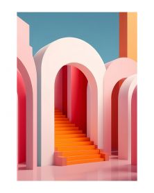 Affiche - Pinky Perspectives 08 (30x40 cm) - Hartman AI