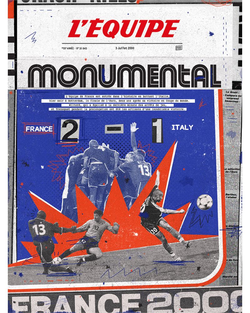 Affiche - L'Equipe - Euro 2000(digigraphie 50 x 70)