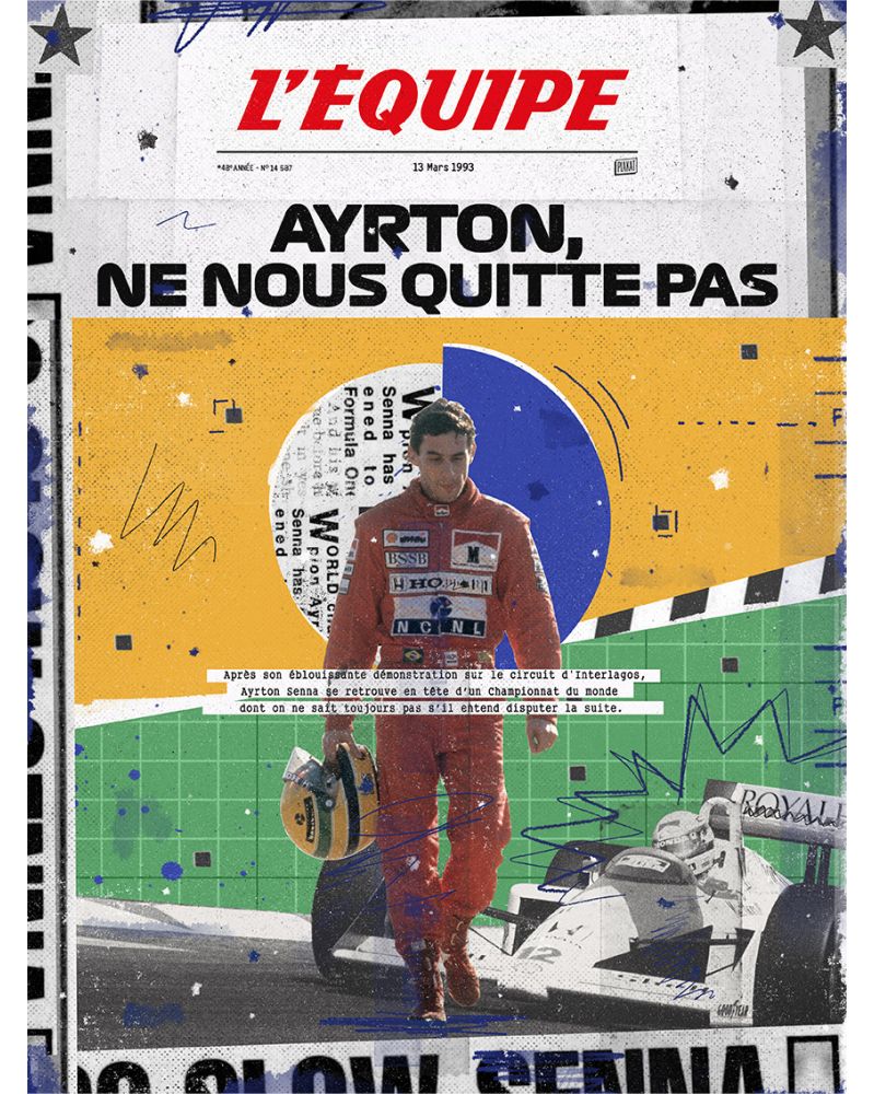 Affiche - L'Equipe - Senna (digigraphie 50 x 70)