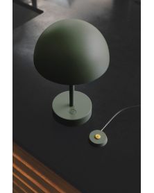 Doris by Kubbick, Indoor-Outdoor Wireless Table Lamp - Olive Green