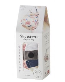 Shupatto Compact Japanese Shopping Bag size L - HAGIRE(Fabric Scraps)