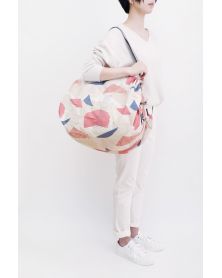 Shupatto Compact Japanese Shopping Bag size L - HAGIRE(Fabric Scraps)