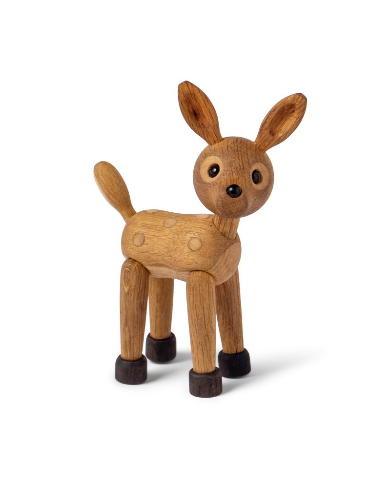 Spot Deer calf, Wood Figurine by Chresten Sommer, Spring Copenhagen