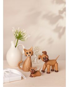 Happy Dog, Wood Figurine by Chresten Sommer, Spring Copenhagen