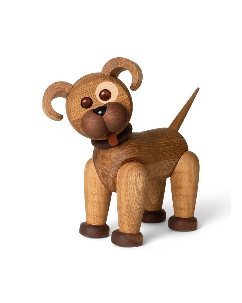 Big Happy Dog, figurine en bois par Chresten Sommer, Spring Copenhagen