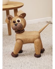 Big Happy Dog, figurine en bois par Chresten Sommer, Spring Copenhagen