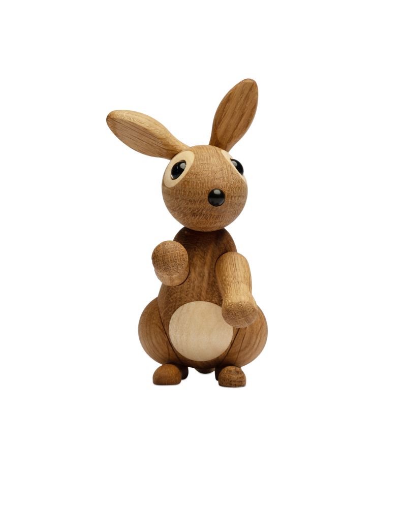 Bounce Standing baby rabbit, Wood Figurine by Chresten Sommer, Spring Copenhagen