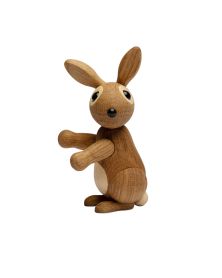 Bounce Standing baby rabbit, Wood Figurine by Chresten Sommer, Spring Copenhagen