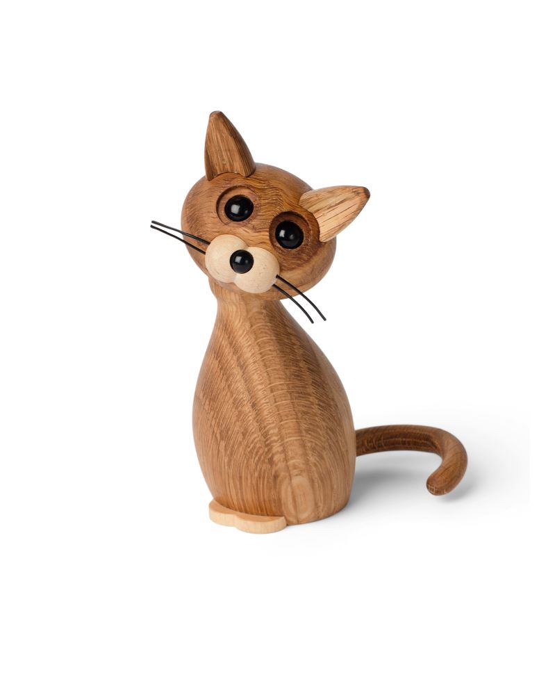 Lucky Cat, figurine en bois par Chresten Sommer, Spring Copenhagen