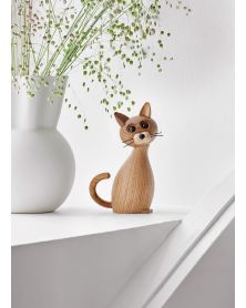 Lucky Cat, Wood Figurine by Chresten Sommer, Spring Copenhagen