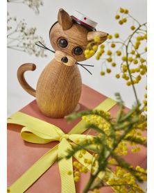 Lucky Cat, figurine en bois par Chresten Sommer, Spring Copenhagen