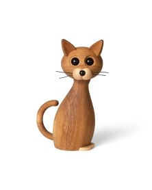 Big Lucky Cat, Wood Figurine by Chresten Sommer, Spring Copenhagen