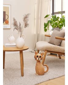 Big Lucky Cat, figurine en bois par Chresten Sommer, Spring Copenhagen