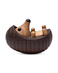 Spike Lying hedgehog, Wood Figurine by Chresten Sommer, Spring Copenhagen