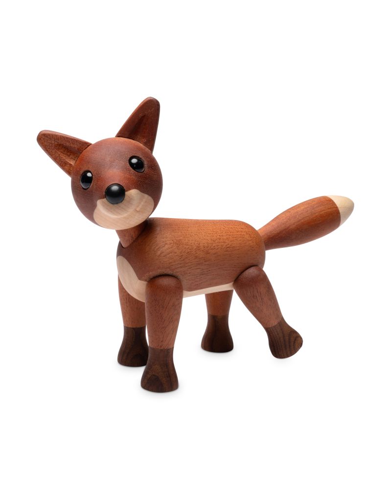 Foxy Standing Fox, Figurine en bois par Chresten Sommer, Spring Copenhagen