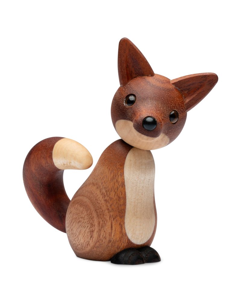 Roxy Sitting fox, Wood Figurine by Chresten Sommer, Spring Copenhagen