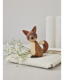 Roxy Sitting fox, Figurine en bois par Chresten Sommer, Spring Copenhagen