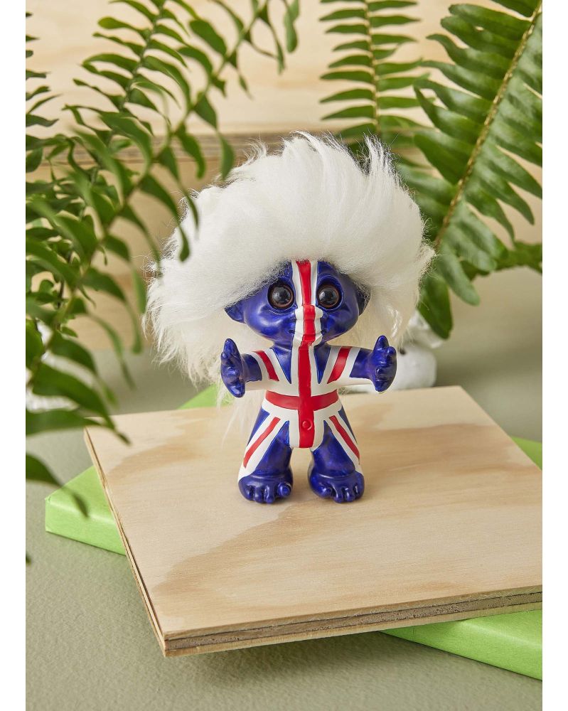 Good Luck Troll, Union Jack, 9 cm, by Thomas Dam, Spring Copenhagen