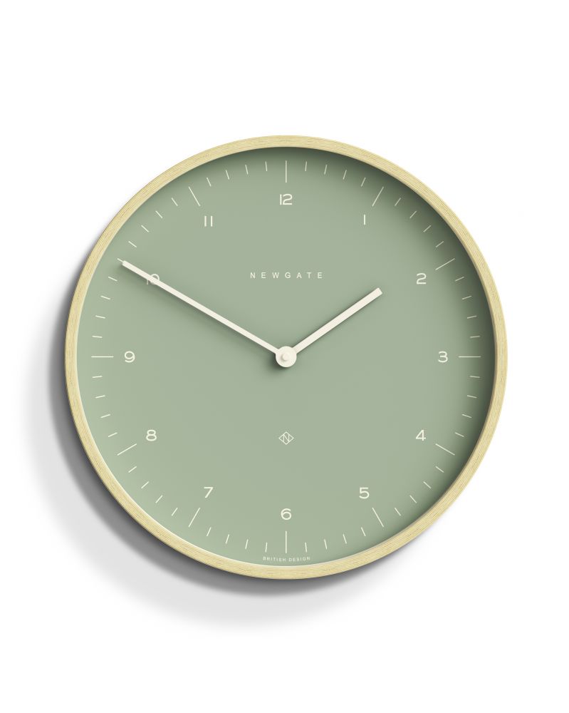 Mr Clarke Dot Wall Clock - Wood & Green